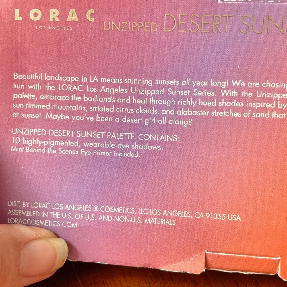 Lorac los Angeles unzipped Desert Sunset eyeshadow Palette w mini primer new